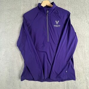 Cutter & Buck Women's Purple Quarter Zip Pullover Large Vivacity Tech Logo